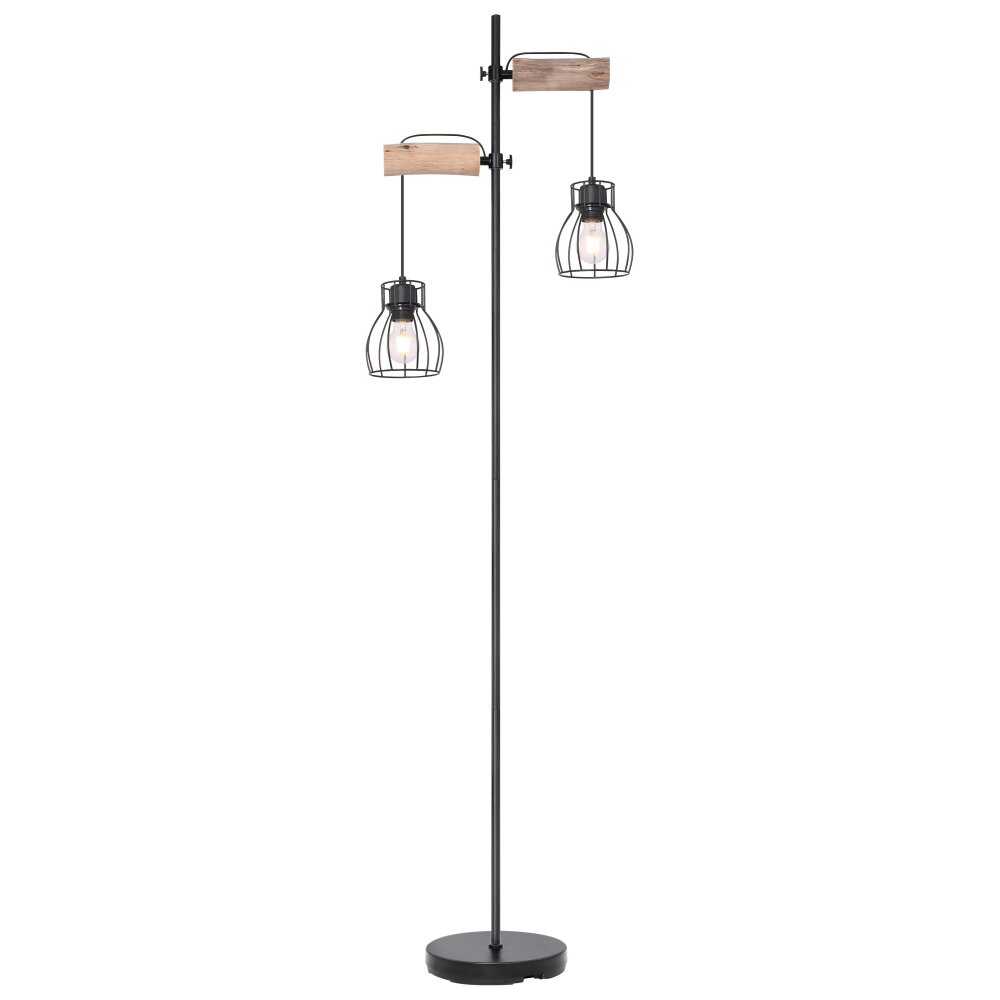 Globo MINA Stehleuchte Braun, Schwarz, 2-flammig main product photo
