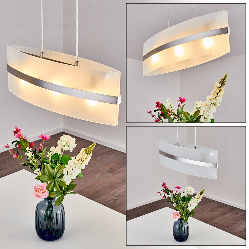 Avellino Pendelleuchte Edelstahl, Weiß, 3-flammig main product photo