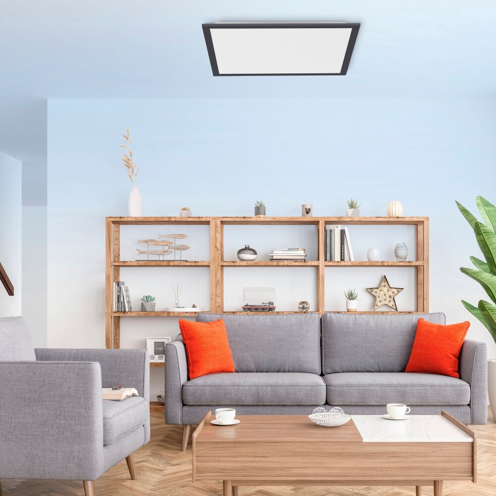 Leuchten Direkt FLAT Deckenpanel LED Schwarz, 1-flammig, Fernbedienung main product photo