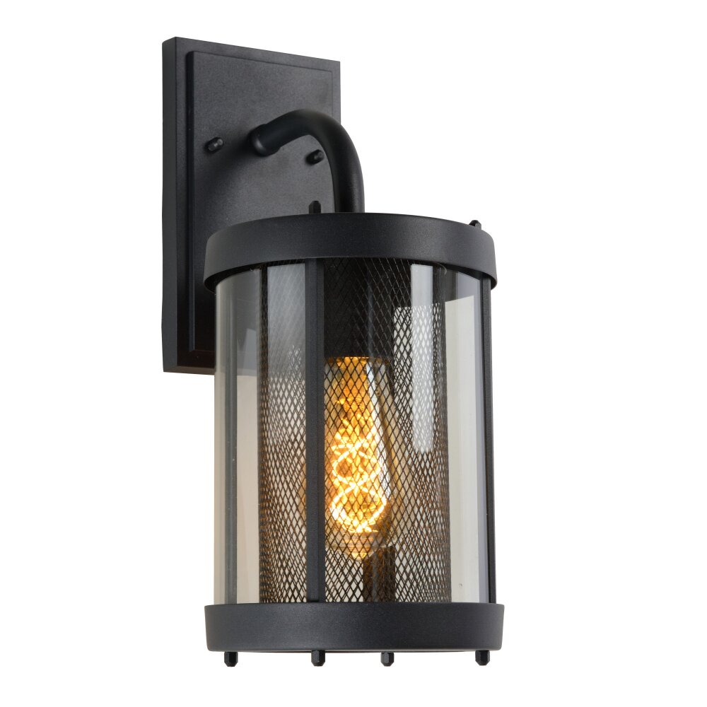 Lucide MAKKUM Außenwandleuchte Schwarz, 1-flammig main product photo