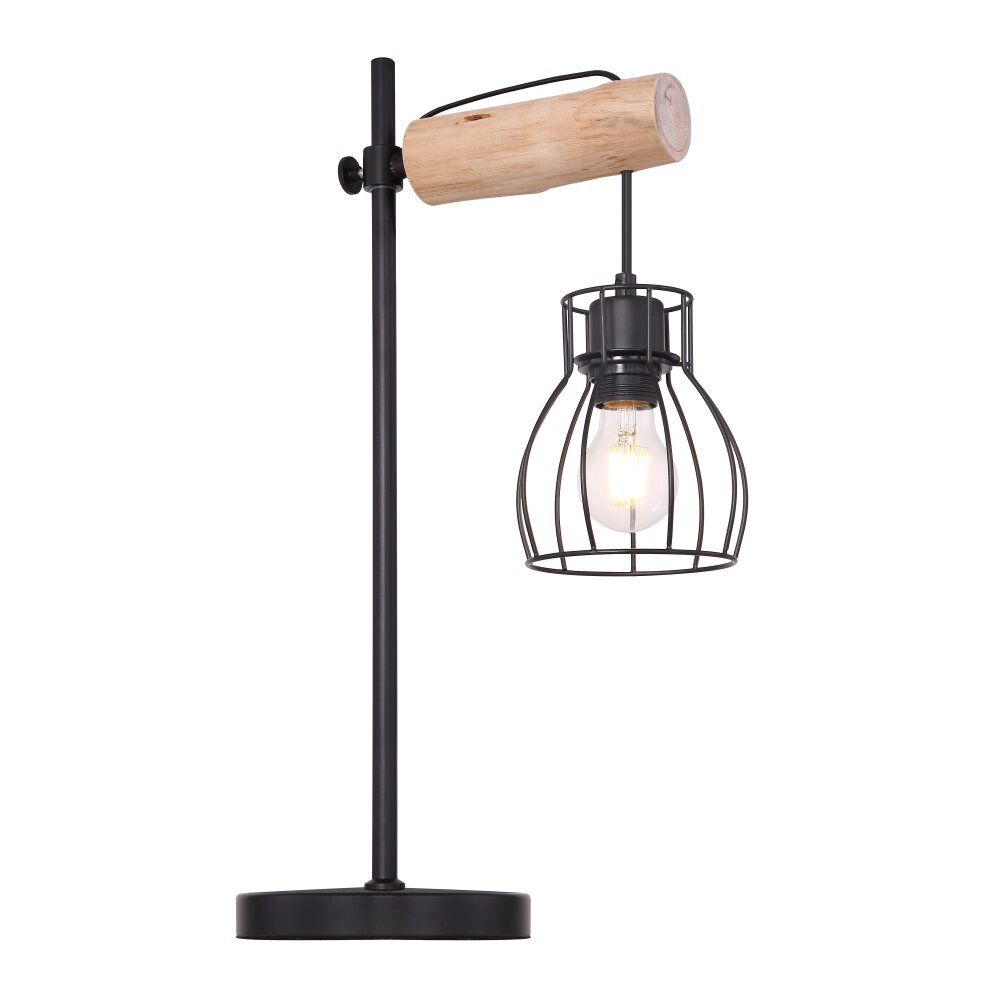Globo MINA Tischleuchte Braun, Schwarz, 1-flammig main product photo