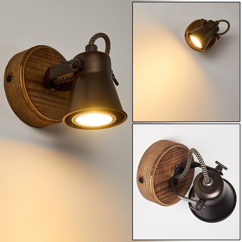 Skodsbol Wandleuchte Holz dunkel, Schwarz, 1-flammig main product photo