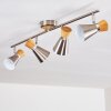Pulau Deckenleuchte Holz hell, Nickel-Matt, 4-flammig