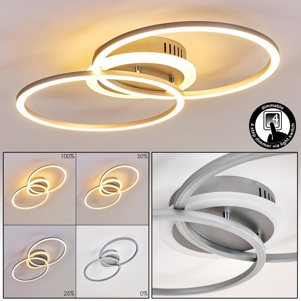 Lithgow Deckenleuchte LED Silber, 1-flammig main product photo
