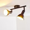 Polmak Deckenspot Schwarz-Gold, 2-flammig