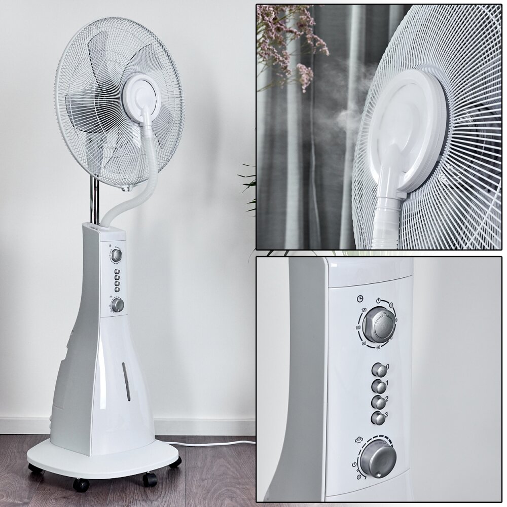 Rethymno Standventilator Chrom, Silber, Weiß main product photo