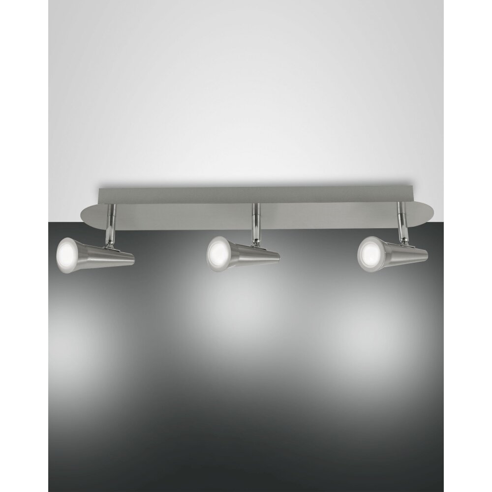 Fabas Luce Niko Deckenleuchte LED Nickel-Matt, 3-flammig main product photo