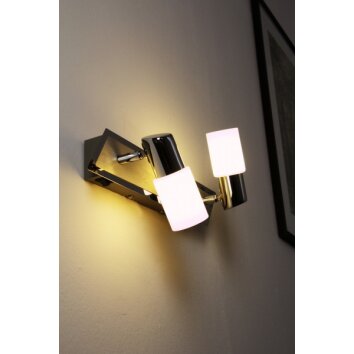 Trio Leuchten CLAPTON Wandleuchte LED Aluminium, Chrom, Edelstahl, 2-flammig
