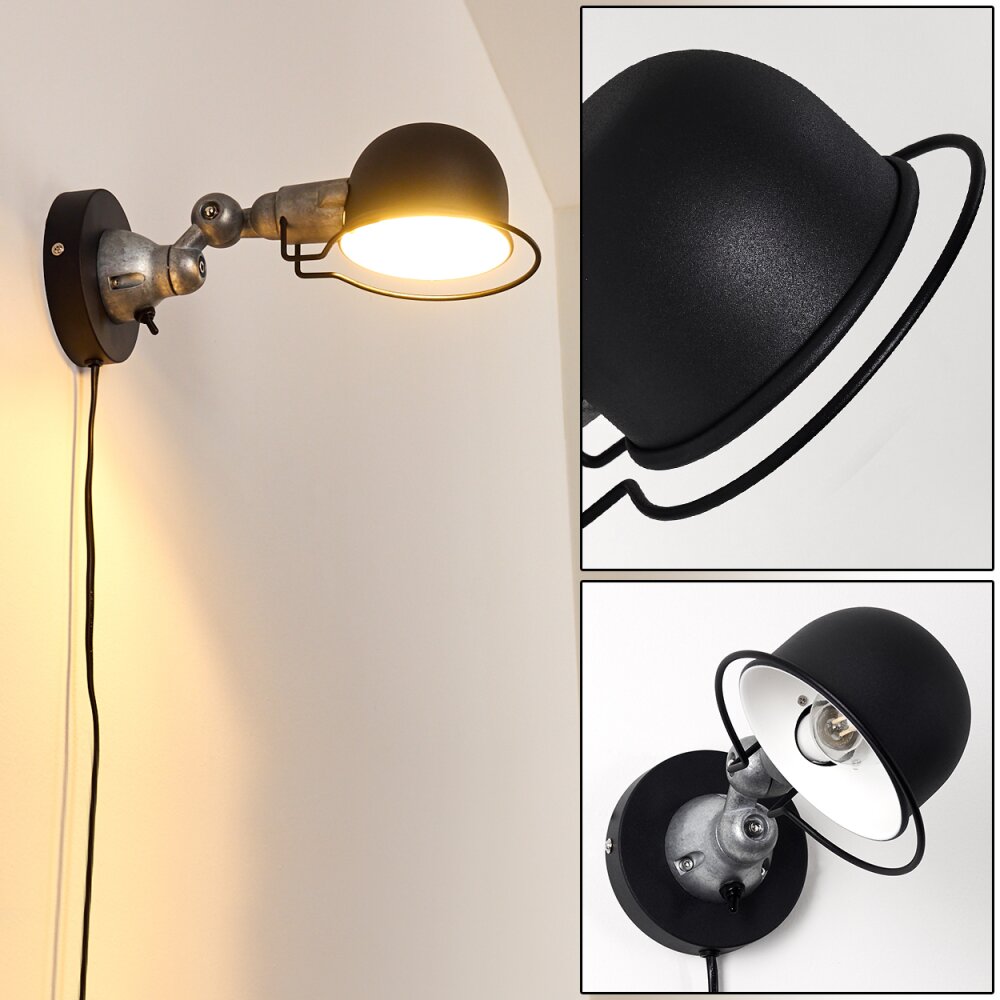Arild Wandleuchte Schwarz, Silber, 1-flammig main product photo
