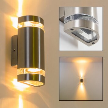 Maturin Aussenwandleuchte Edelstahl, 2-flammig