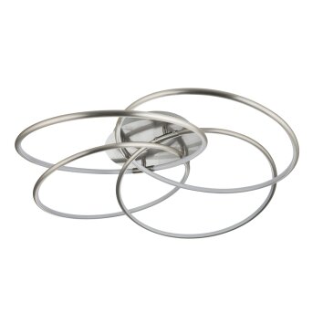 Globo BARNA Deckenleuchte LED Nickel-Matt, 1-flammig, Fernbedienung