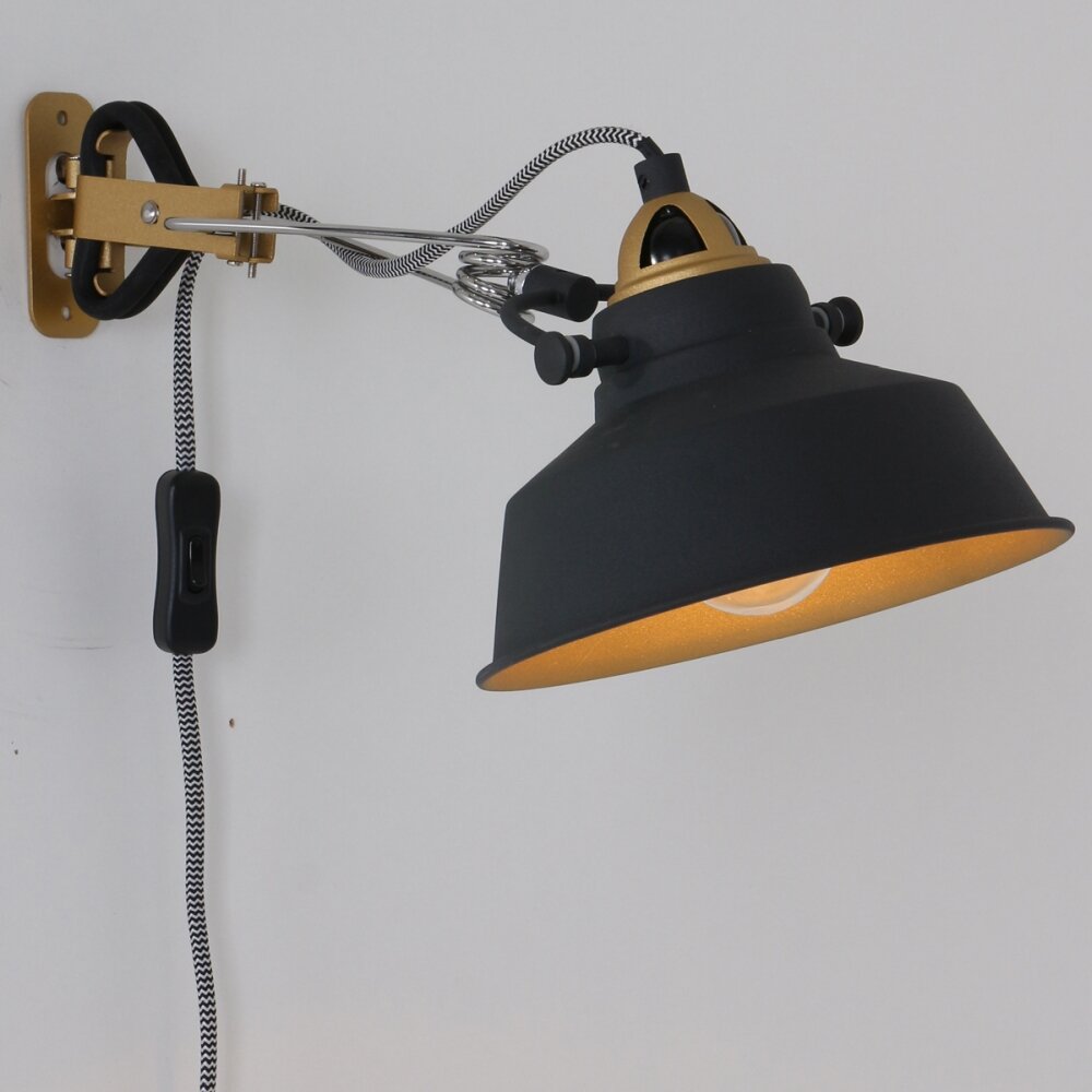 Steinhauer Mexlite Wandleuchte Schwarz, 1-flammig main product photo