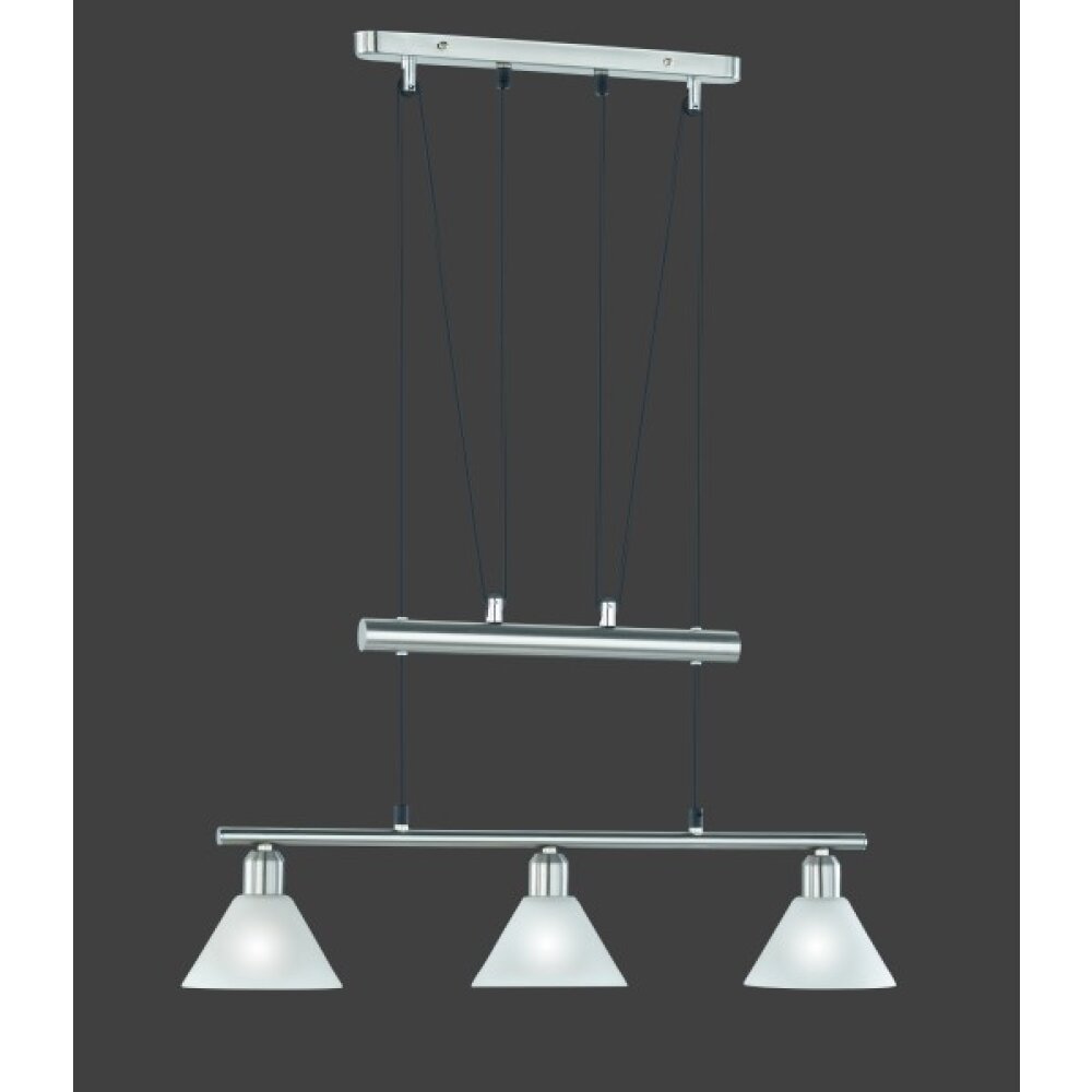 Trio Leuchten STAMINA Pendelleuchte Edelstahl, Nickel-Matt, 3-flammig main product photo