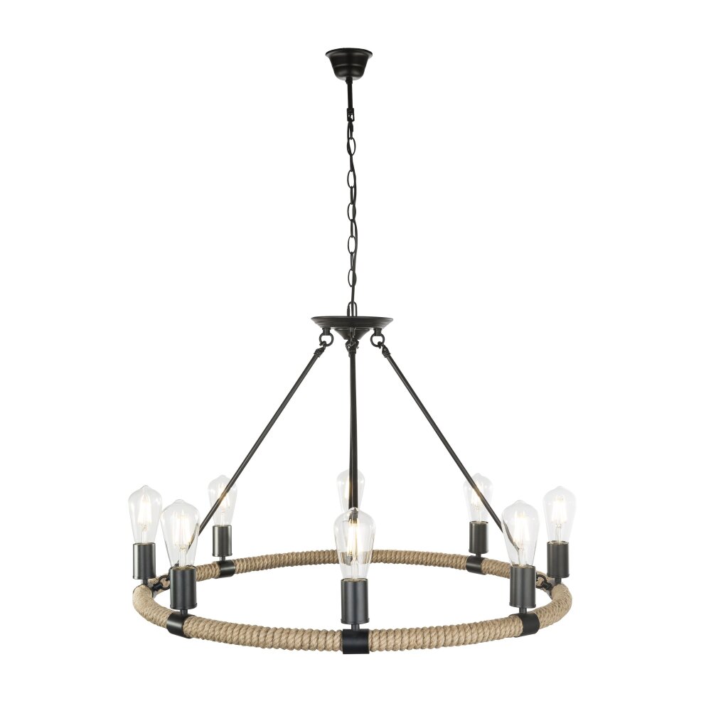 Globo ULLEU Kronleuchter Schwarz, 8-flammig main product photo