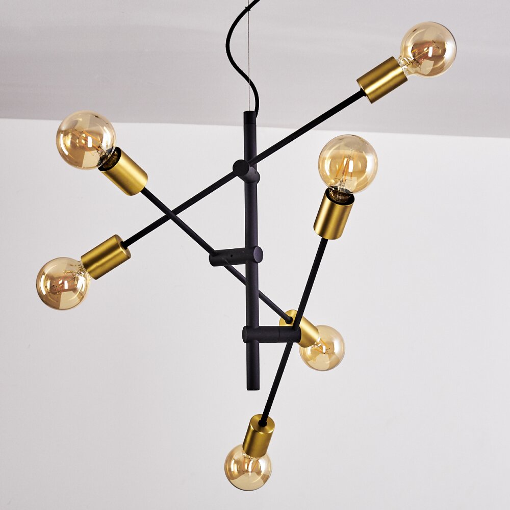 Coppet Pendelleuchte Schwarz-Gold, 6-flammig