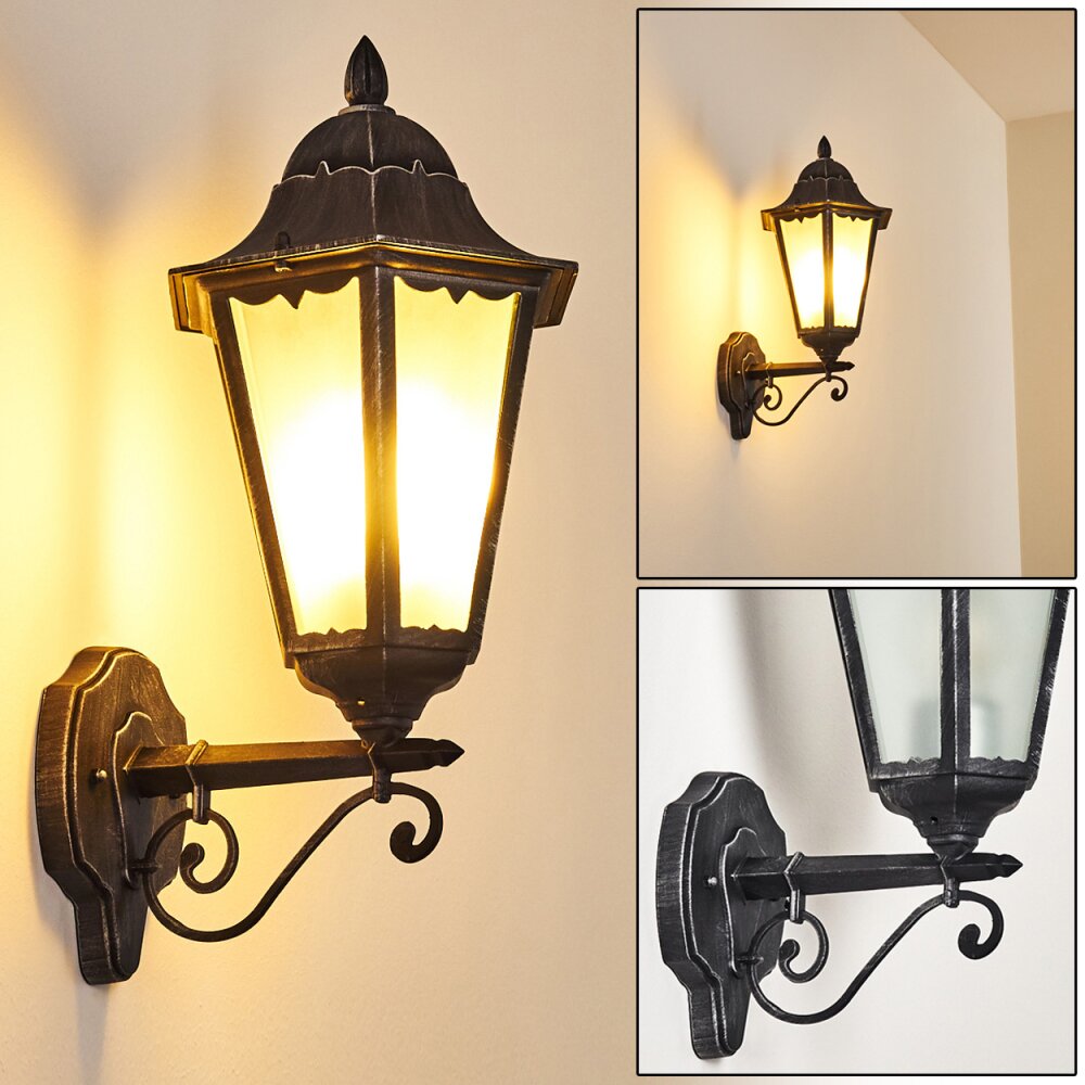 Lignac Außenwandleuchte Schwarz, Silber, 1-flammig main product photo