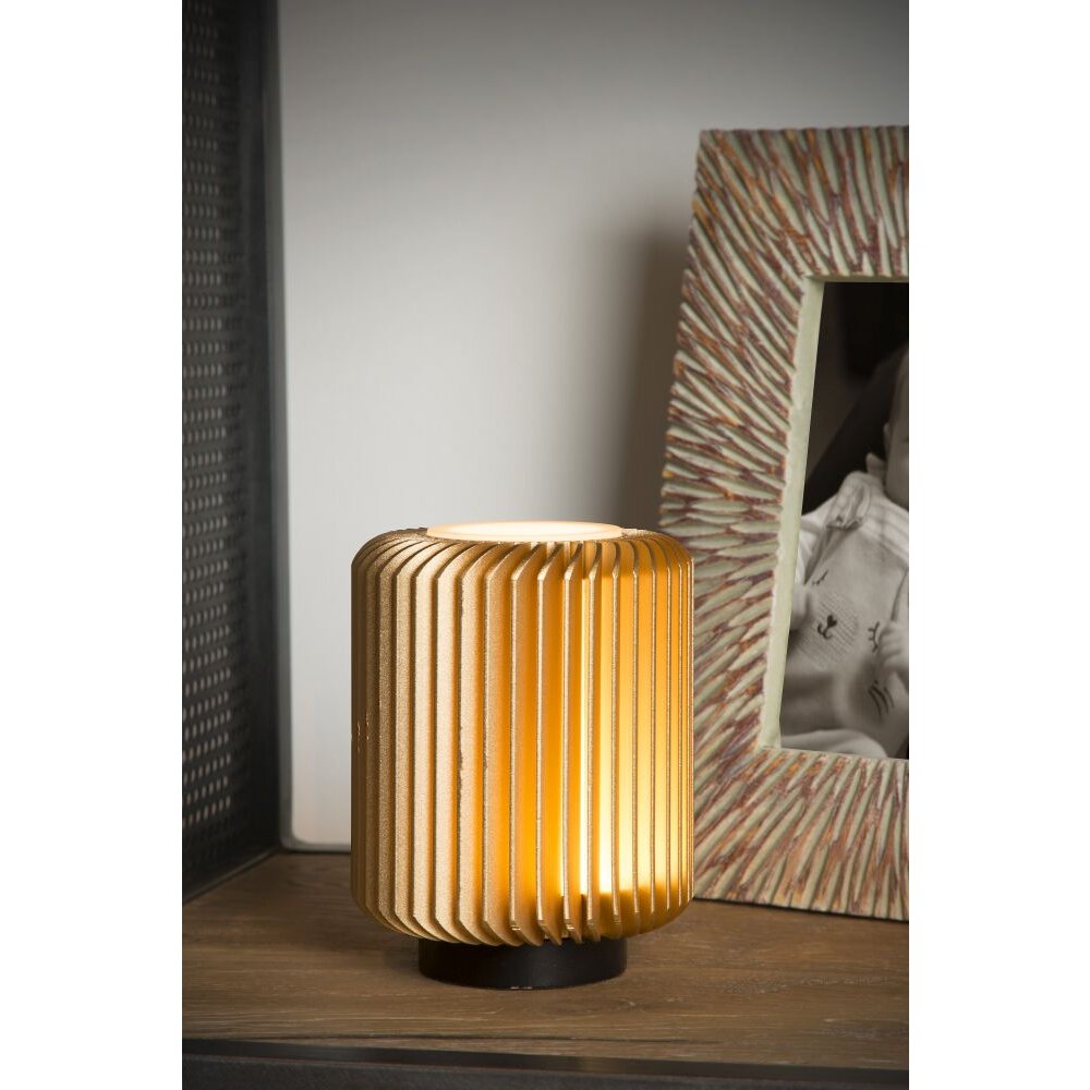 Lucide TURBIN Tischlampe LED Gold, 1-flammig main product photo