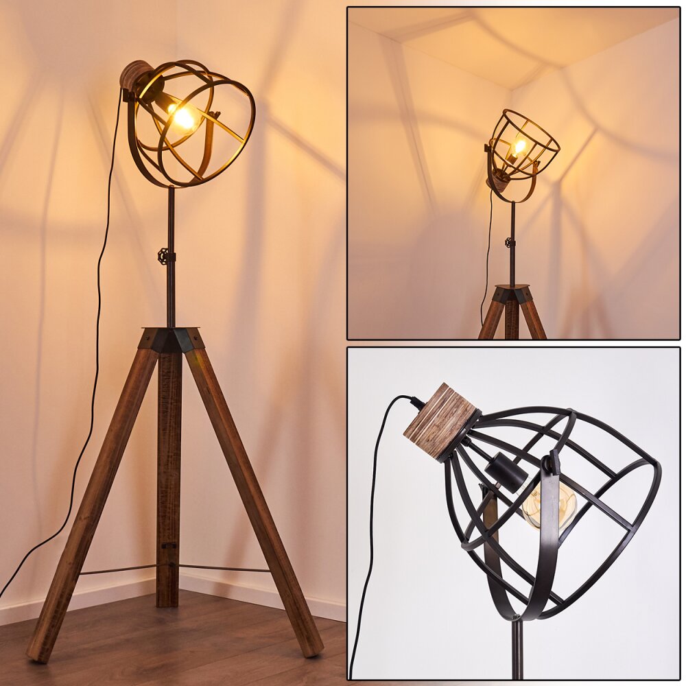 Haervej Stehleuchte Holz dunkel, Schwarz, 1-flammig main product photo