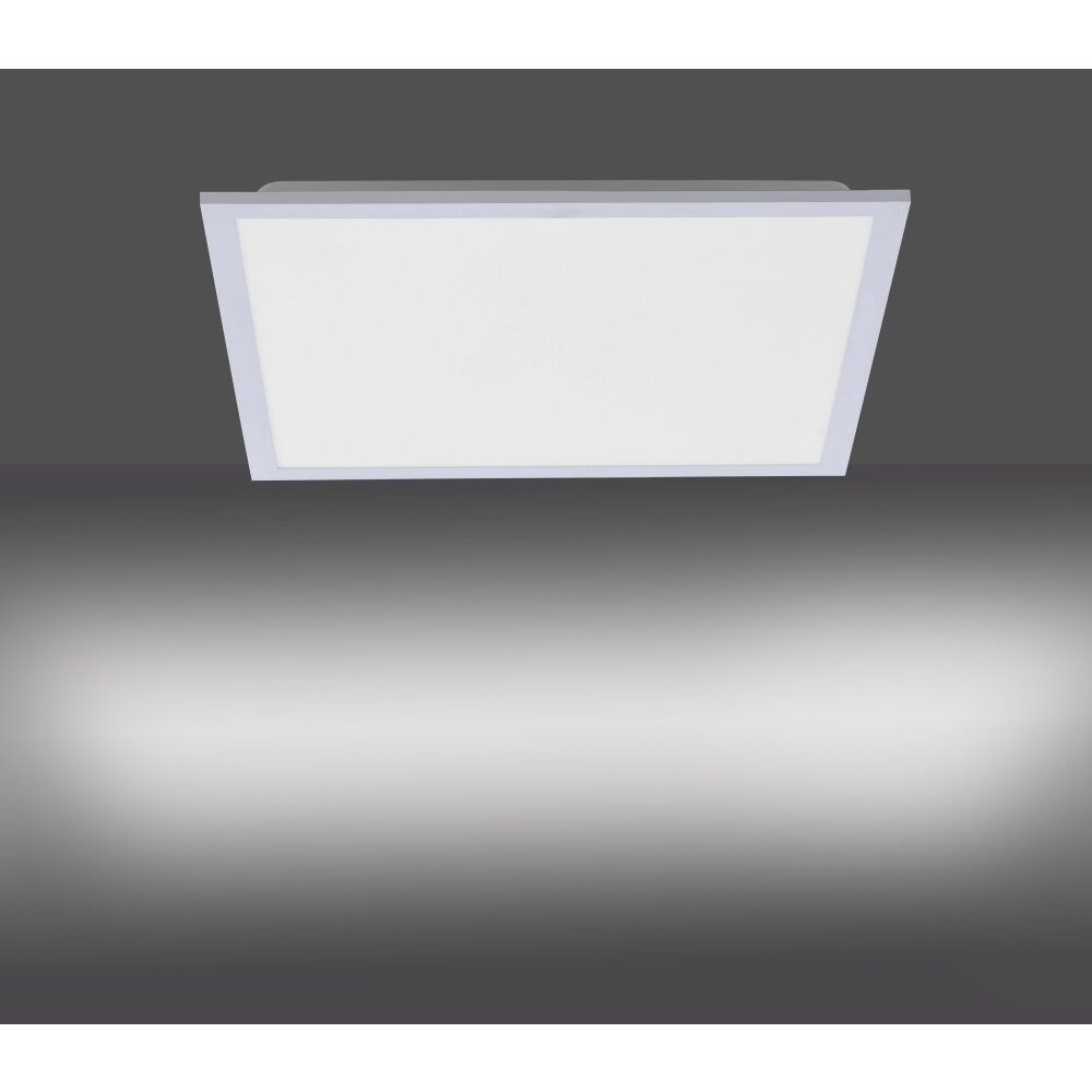 Leuchten Direkt FLAT Deckenpanel LED Silber, 1-flammig, Fernbedienung