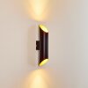 Saulcy Außenwandleuchte LED Schwarz-Gold, 2-flammig