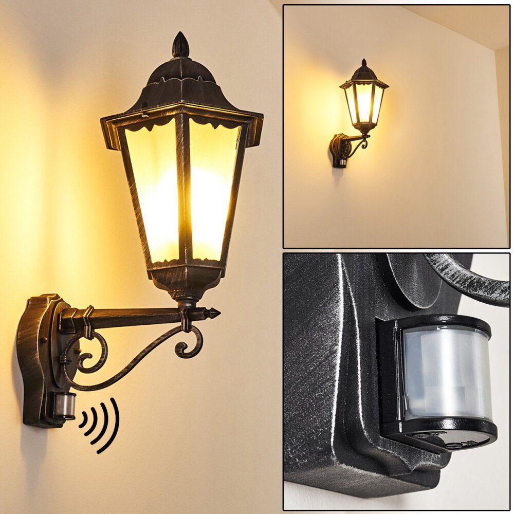 Lignac Außenwandleuchte Schwarz, Silber, 1-flammig main product photo