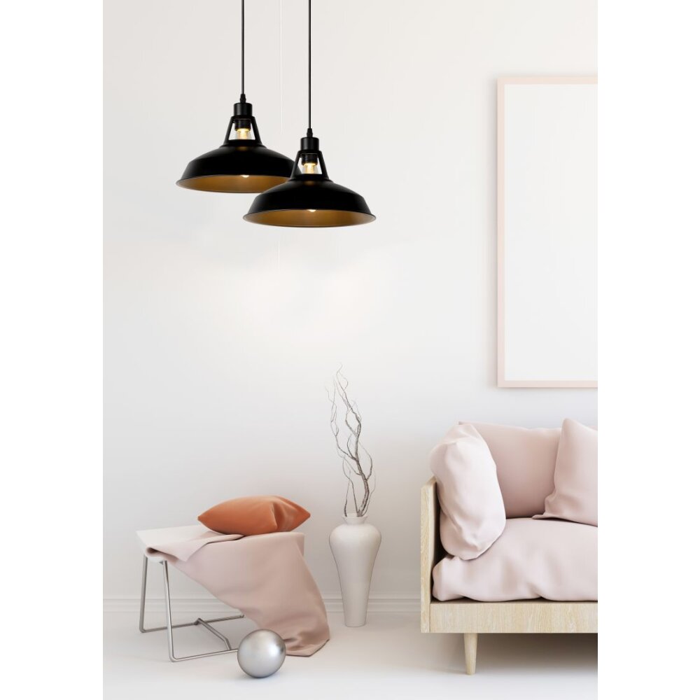Lucide BRASSY-BIS Pendelleuchten Schwarz, 1-flammig main product photo