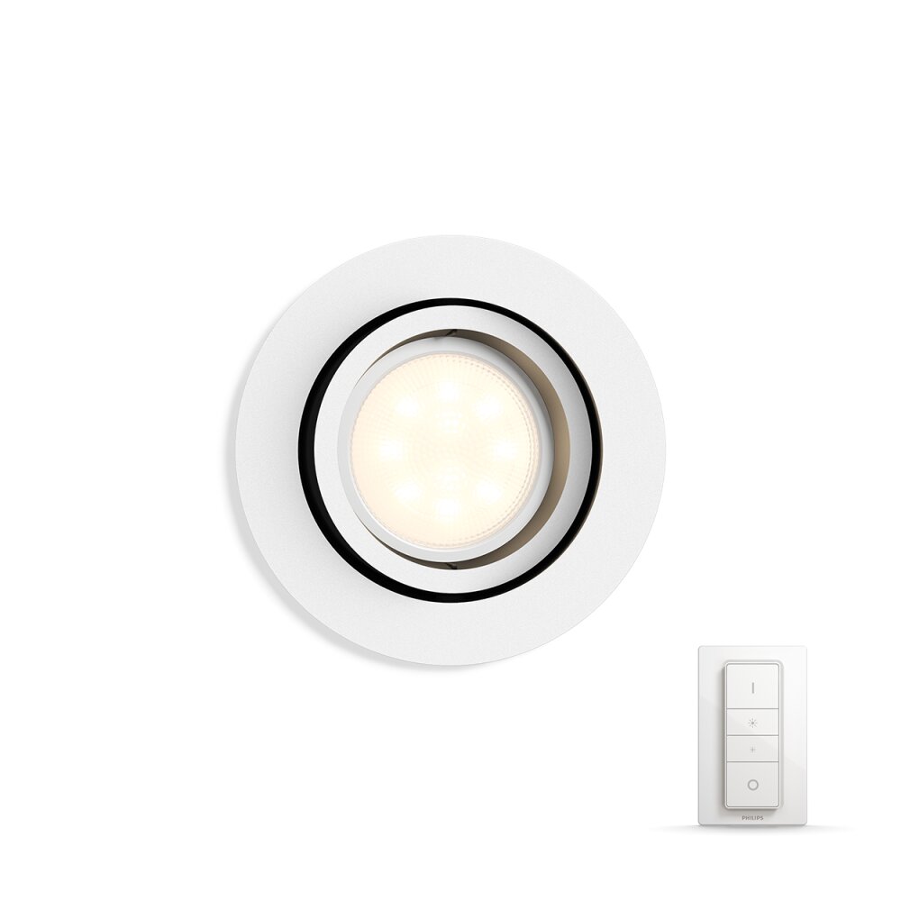 Philips Hue Ambiance White Milliskin Einbauspot Basis-Set Weiß, 1-flammig, Fernbedienung main product photo