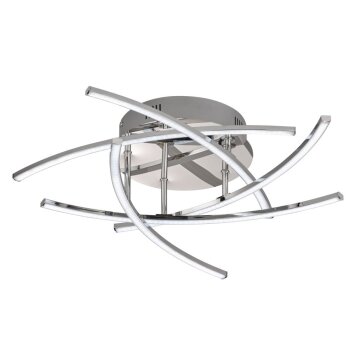 Fischer & Honsel Cross Deckenleuchte LED Chrom, 5-flammig, Fernbedienung, Farbwechsler Fischer & Honsel Cross Deckenleuchte LED Chrom, 5-flammig, Fernbedienung, Farbwechsler