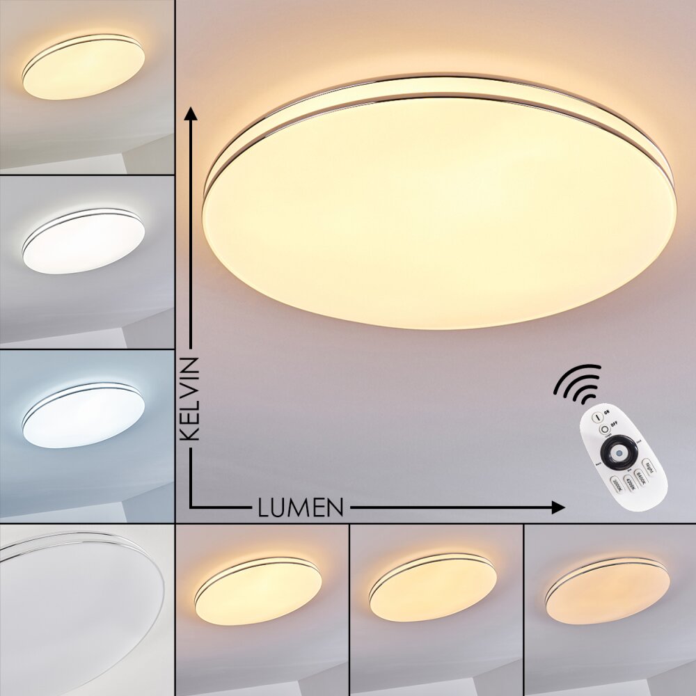 Genthin Deckenleuchte LED Weiß, 1-flammig, Fernbedienung main product photo