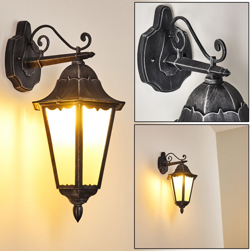 Lignac Außenwandleuchte Schwarz, Silber, 1-flammig main product photo
