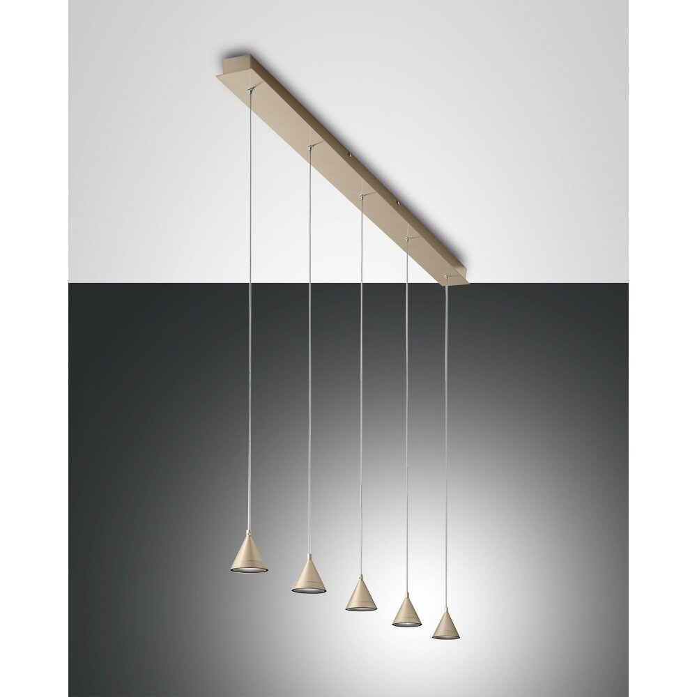 Fabas Luce Delta Pendelleuchte LED Gold, 5-flammig main product photo