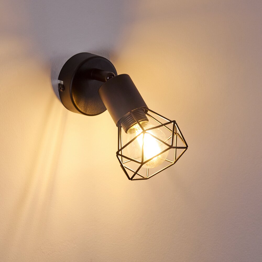 Baripada Wandleuchte Schwarz, 1-flammig