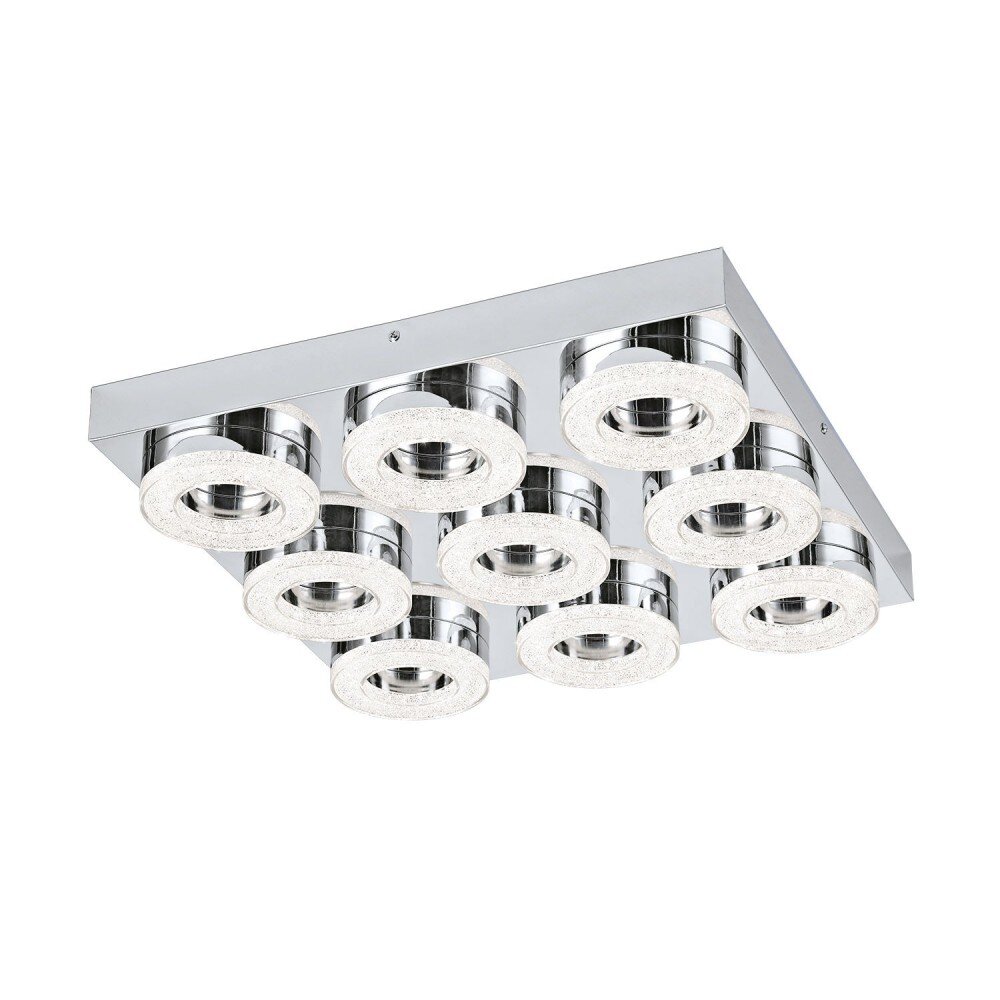 Eglo FRADELO Deckenleuchte LED Chrom, Kristalloptik, 9-flammig main product photo