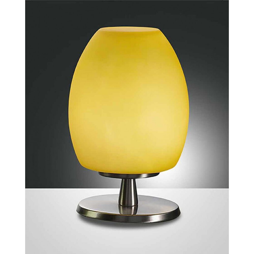 Fabas Luce ROCKFORD Tischleuchte Nickel-Matt, 1-flammig main product photo