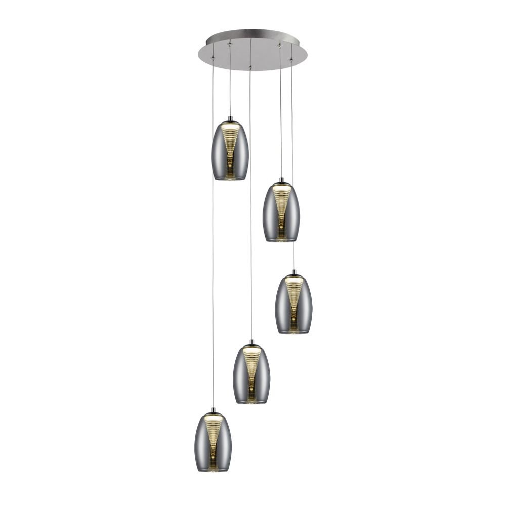 Brilliant Metropolis Pendelleuchte LED Chrom, 5-flammig main product photo