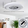 Petrovac Deckenventilator LED Chrom, Weiß, 1-flammig, Fernbedienung