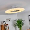 Petrovac Deckenventilator LED Chrom, Weiß, 1-flammig, Fernbedienung