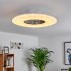 Petrovac Deckenventilator LED Chrom, Weiß, 1-flammig, Fernbedienung