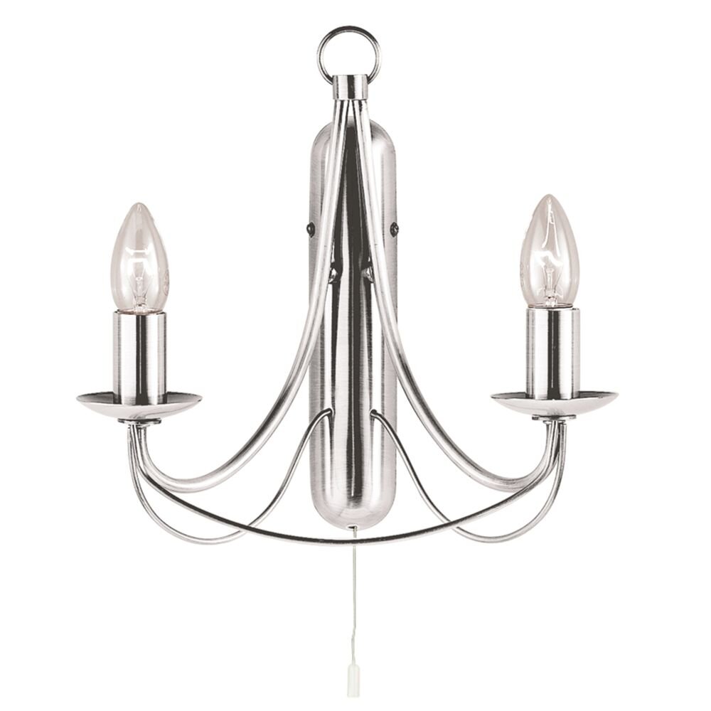 Searchlight MAYPOLE Wandleuchte Silber, 2-flammig main product photo