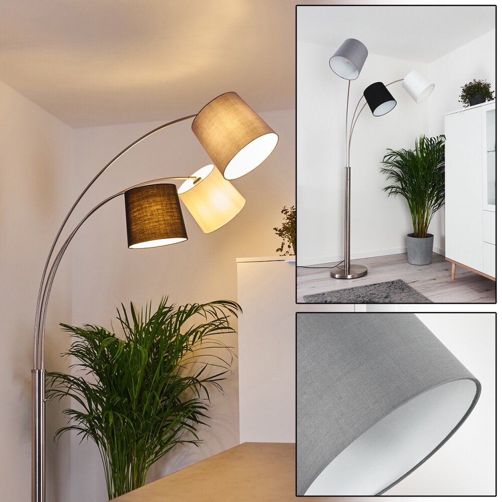 Bernardino Bogenleuchte Nickel-Matt, 3-flammig main product photo