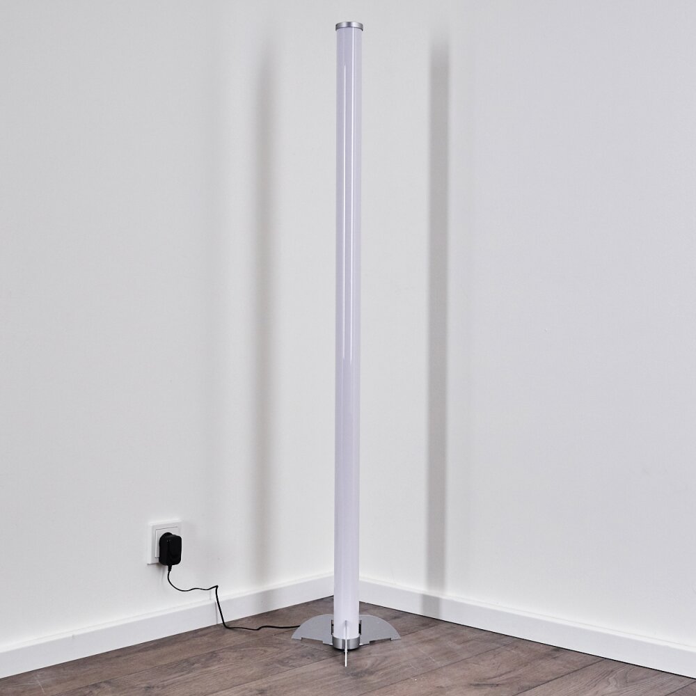 Laugar Stehlampe LED Silber, 1-flammig, Fernbedienung, Farbwechsler