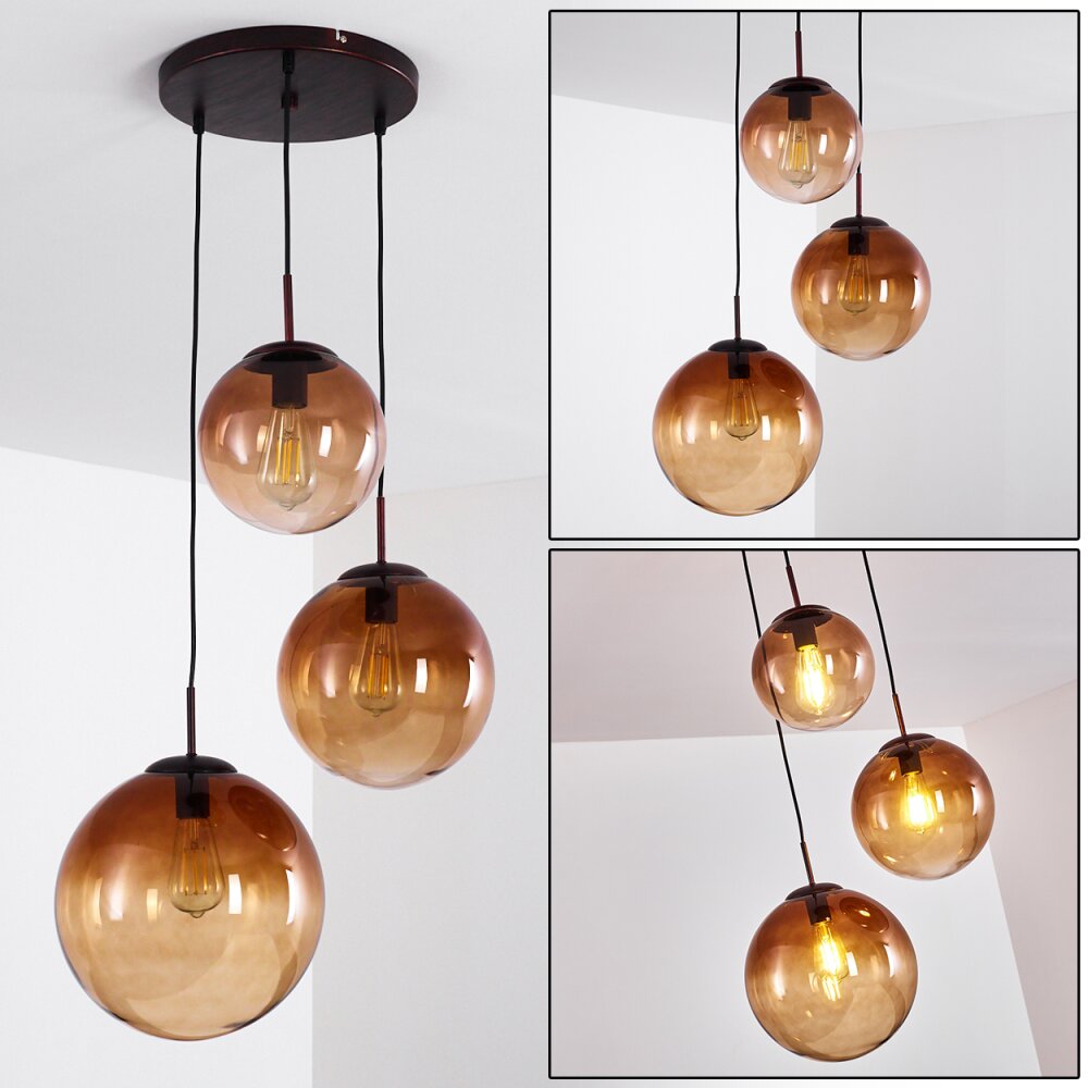 Degevos Hängeleuchte Braun, 3-flammig main product photo