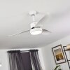 Doha Deckenventilator LED Weiß, 1-flammig, Fernbedienung