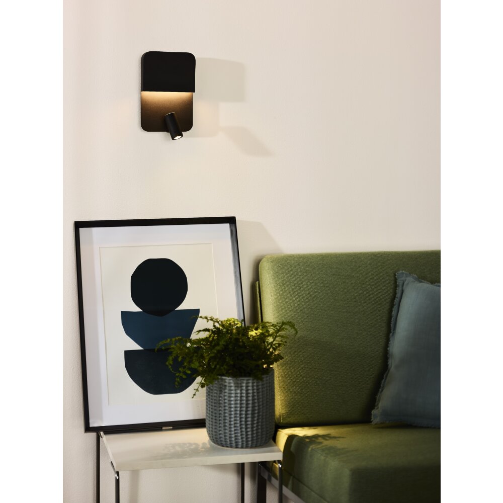Lucide BOXER Wandleuchte LED Schwarz, 2-flammig main product photo