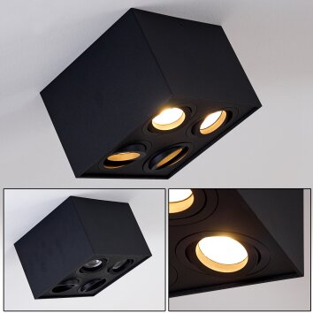 Baishan Deckenleuchte Schwarz, 4-flammig