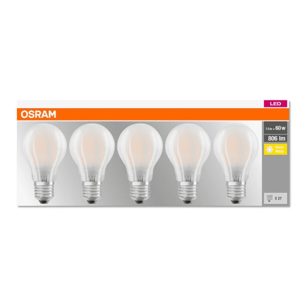 Osram LED 5er Pack E27 7 Watt 2700 Kelvin 806 Lumen main product photo