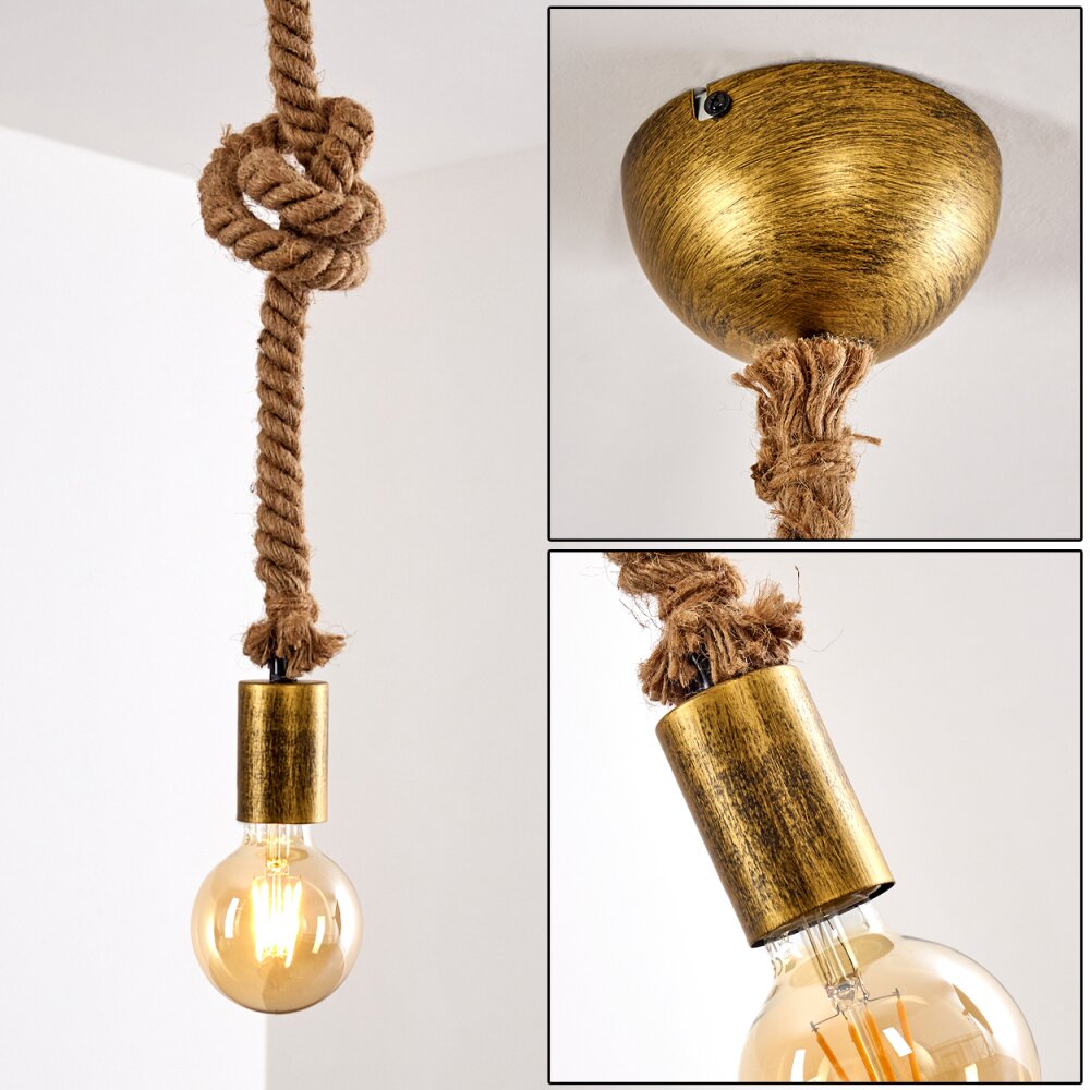Tenna Hängeleuchte Altmessing, Braun, 1-flammig main product photo