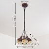Timola Pendelleuchte Beige, Dunkelbraun, 7-flammig