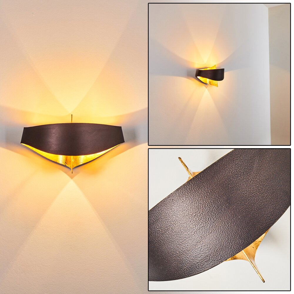 Padua Wandleuchte Braun, Gold, 2-flammig main product photo