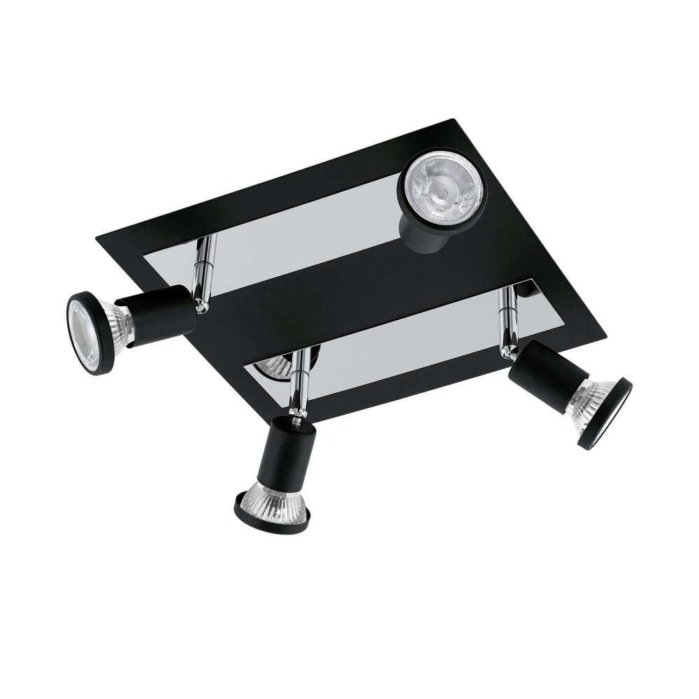 Eglo SARRIA Deckenspot LED Chrom, Schwarz, 4-flammig main product photo